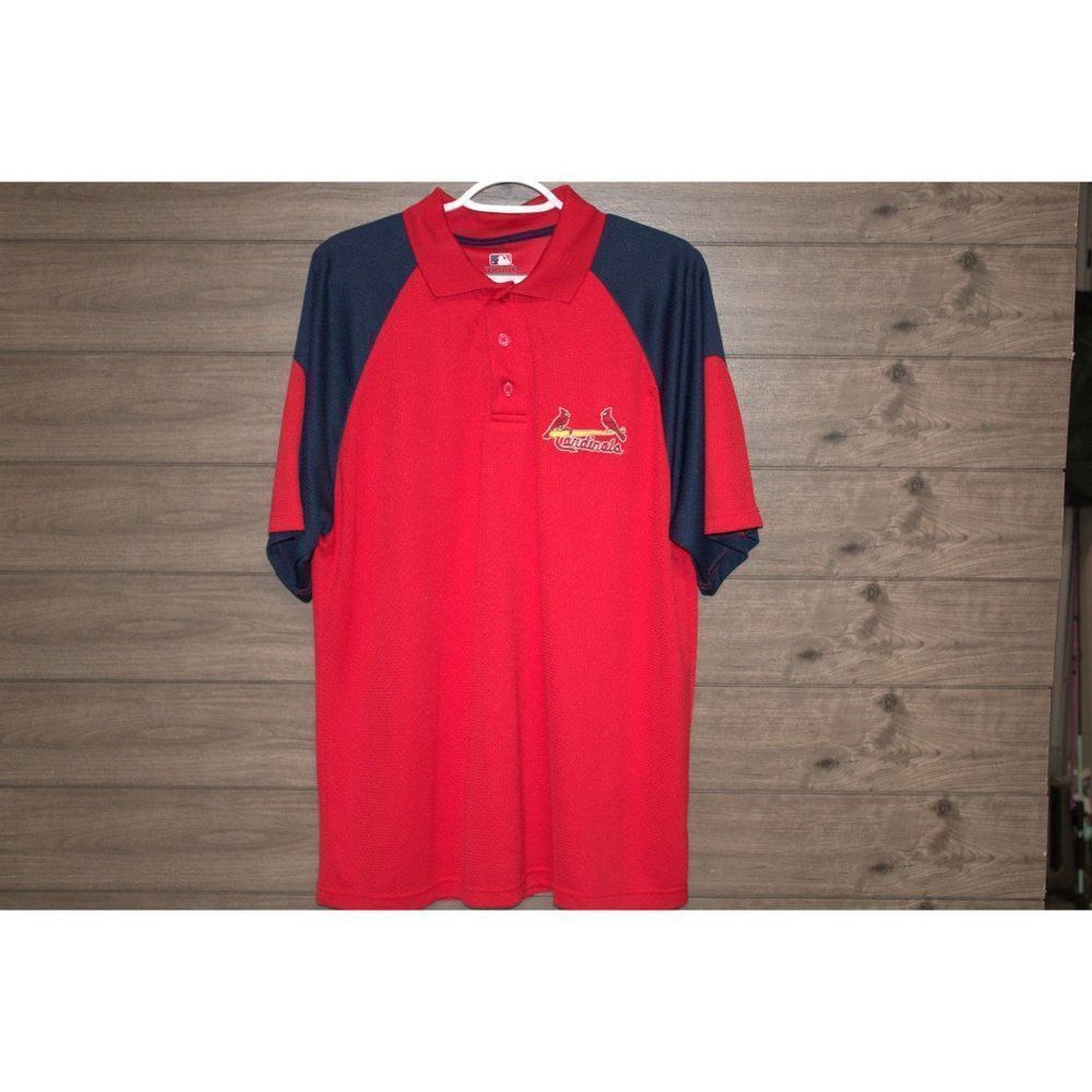 Men's Red MLB Genuine Merchandise St. Louis Cardinals Polo Size Large